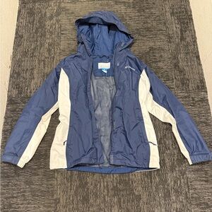 Columbia Navy and White Hooded Windbreaker